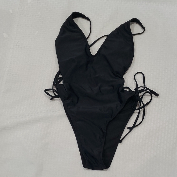Zaful Other - NWT Zaful Sleek Black Highcut  One Piece Swimwear